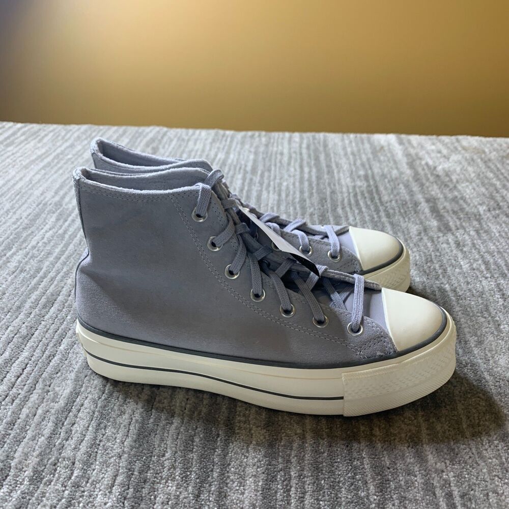 CONVERSE Chuck Taylor All Star Lift Platform Suede Grey A03251C Women Size 8.5